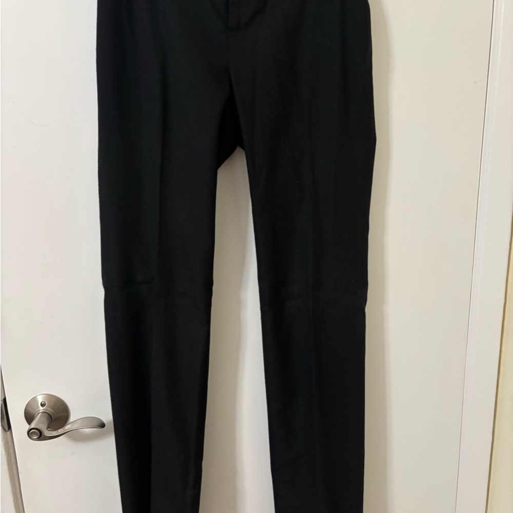 Banana Republic Black Trousers Form-Fitting Matte Finish